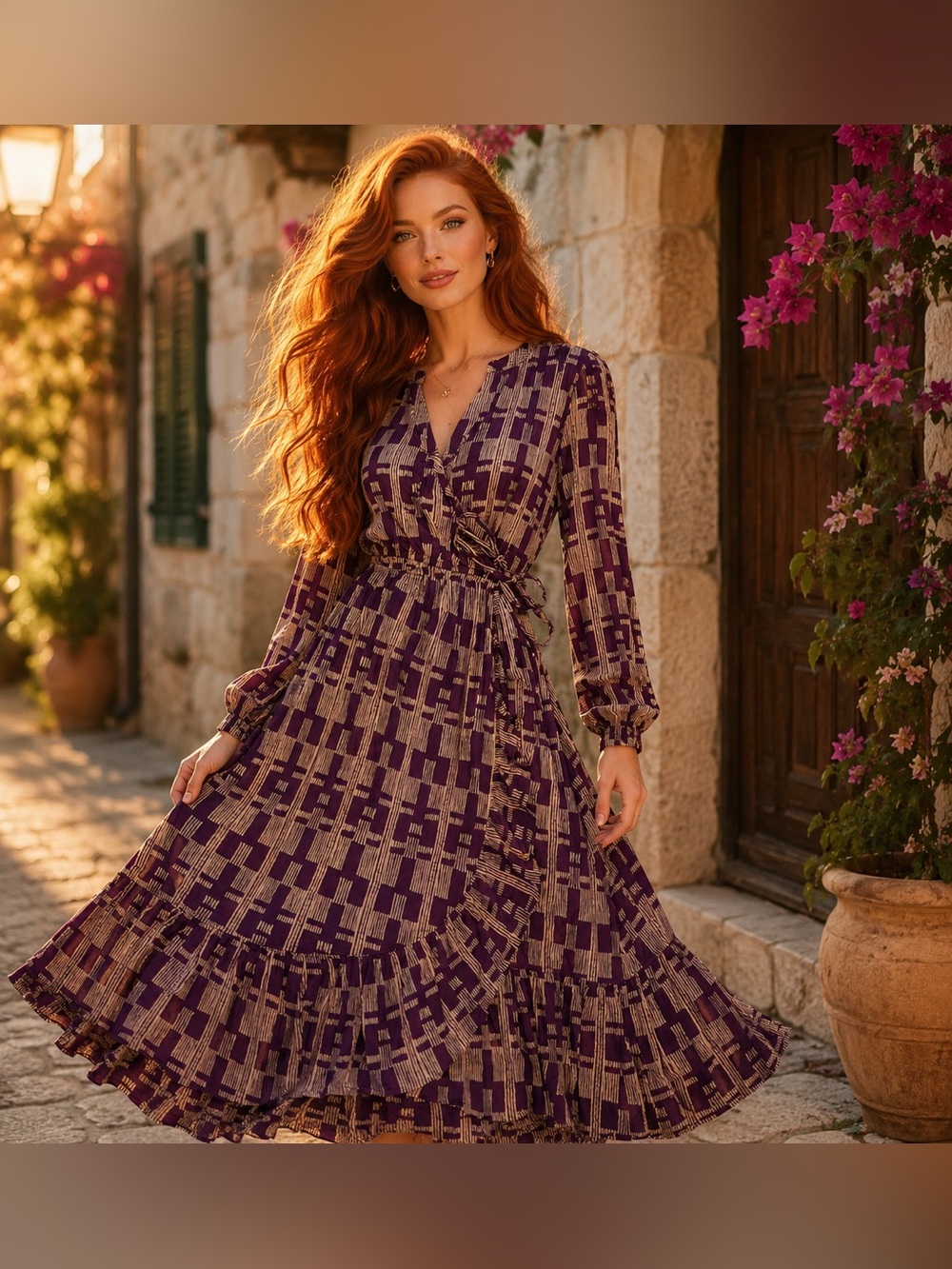 Anthropologie WVN The Label Organic Cotton wrap Maxi dress